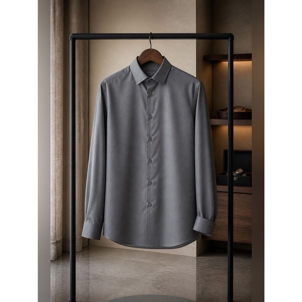 Kenneth Cole Men's Charcoal Dress Shirt 18 34/45
